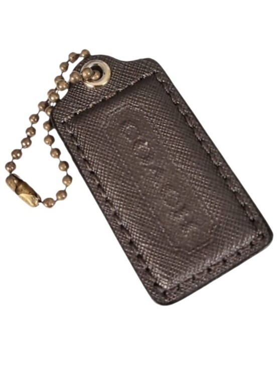Coach Handbags - ☕ 2.5" Coach Espresso Cross Grain Leather Hangtag Bag Purse Charm Keychain Fob